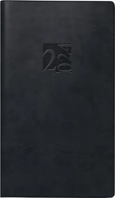 Produktbild von rido/idé 7016903014 Wochenkalender Taschenkalender 2024 Modell Taschenplaner int. 2 Seiten = 1 Woche Blattgröße 8,7 x 15,3 cm Kunstleder-Einband schwarz