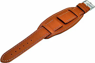 Produktbild von Uhrenarmband Kalbleder mit Unterlegteil 22mm hellbraun U-Boot