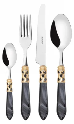 Immagine prodotto di ALADDIN Ghiera Dorata, Posate Set 24 pz, Scatola Gallery, Casa Bugatti