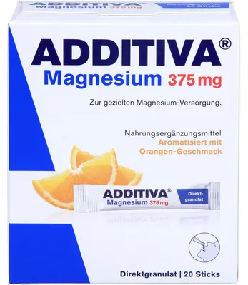 Produktbild von ADDITIVA Magnesium 375 mg Orange Direktgranulat, 20 St. Beutel