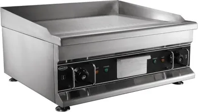 Produktbild von Professionelle Grillplatte 60x52 cm – glatt, 5 kW, mit Fettauffangschale