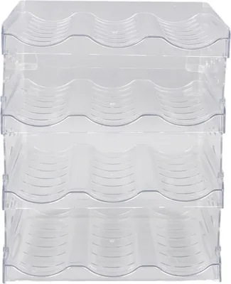 Zdjęcie produktu dla Przezroczysty organizer na butelki z wodą 4 szt. plastikowy uchwyt na butelkę z wodą odłączany organizer kuchenny półka do przechowywania do szafki
