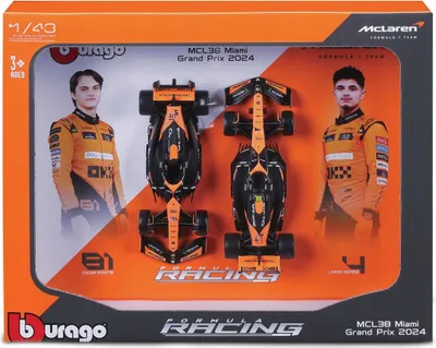 Produktbild von McLaren MCL38 Norris Piastri F1-RENNWAGEN-SET 1:43 BBURAGO 18-38109