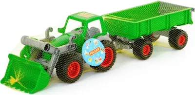 Produktbild von Farmer Technic Traktor + Frontschaufel + 2-Achsanhänger für Kinder