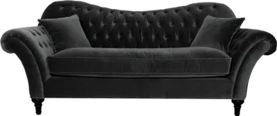 Produktbild von Couchen Polster Sofa Sofas Chesterfield Schwarz Dreisitzer Stoff Wohnzimmer Neu
