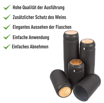 Image de BROWIN® 658050 : Caps thermorétractables pour bouteilles de vin fait maison | Perforées