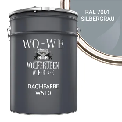 Produktbild von Dachfarbe Sockelfarbe Dachbeschichtung W510 Silbergrau RAL 7001 - 10L