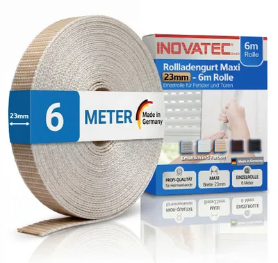 Produktbild von INOVATEC 6 m Rollladen Gurtband Maxi 23 mm beige