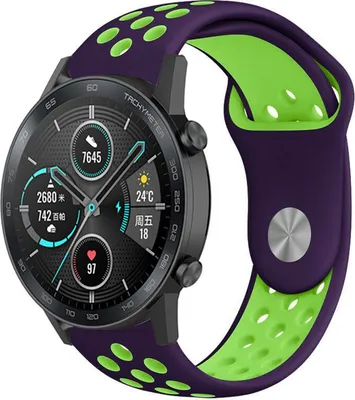 Produktbild von Strap-it Honor Magic Watch 2 Sportarmband (Lila/Grün)
