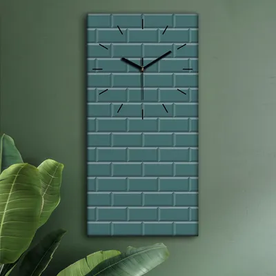 Produktbild von Wohnzimmer Leinwand Uhr Geräuschlos Küche 30x60 Farbige, Ziegel, Textur, Abstrakt, schwarze Zeiger