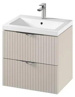 Produktbild von Cersanit | Set Waschbeckenunterschrank Tirso - 60 Cm - mit Waschbecken - Beige - 2 Schubladen - Badmöbel - Badezimmermöbel