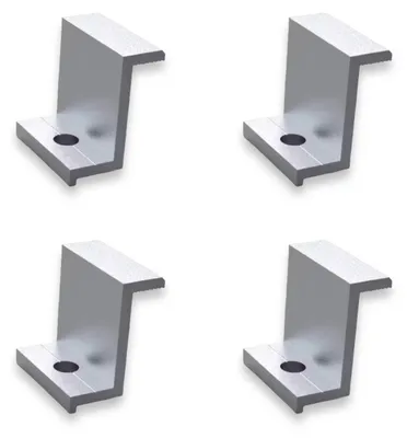 4er-Set Endklemmen für Solarmodule, 40 mm, Aluminium, silber
