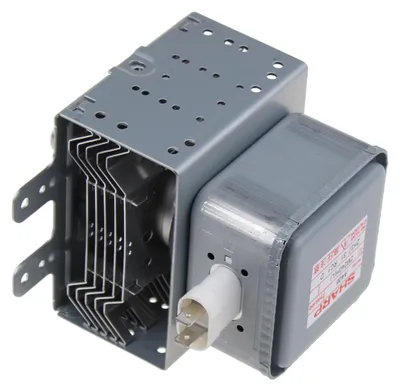 A microwave magnetron component is shown against a white background.
