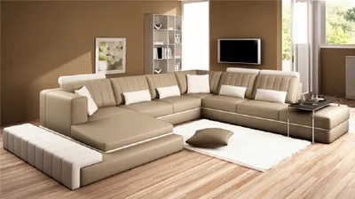 Produktbild von Wohnlandschaft Ecksofa U-Form Couch Leder