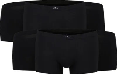 Produktbild von TOM TAILOR Herren Shorts, 6er Pack - X-LASTIC, Boxer Briefs, Pants, Stretch Baumwolle Schwarz S