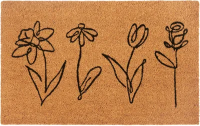 Produktbild von Hanse Home Mix Mats Fußmatte Kokos Line-Art Flowers