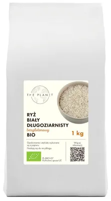 RYŻ BIAŁY DŁUGOZIARNISTY BEZGLUTENOWY BIO 1 kg - THE PLANET