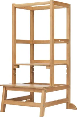 Produktbild von Bebeconfort Nola, Montessori Lernturm Kinder, 1,5–6 Jahre (bis zu 30 kg), 3 Höhenstufen, e Sicherheit, 6,4 kg leichter Turm, Natural Wood