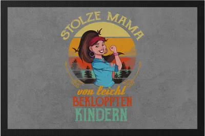Produktbild von Stolze Mama von leicht bekloppten Kindern Fußmatte Lustig Mutter Muttertag Spruch Geschenk Mama Mami