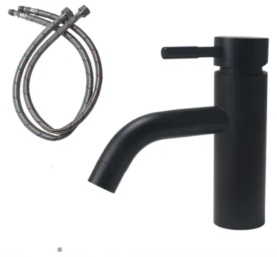 Imagen del producto de Grifo de acero inoxidable 304, mezclador con manguera, para baño o lavabo, apto para agua caliente y fría