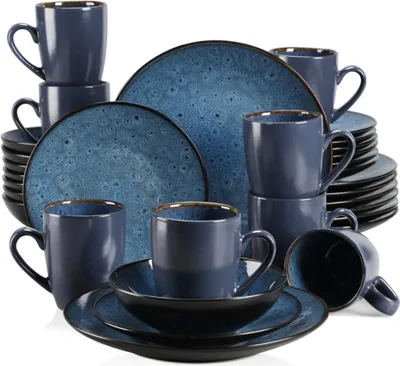 Immagine prodotto di Set da portata - 8 persone - 32 pezzi - Porcellana - Blu - Set da pranzo