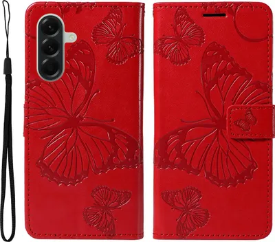 Produktbild von Samsung Galaxy A57 Hülle - Coverup Schmetterlinge Klapphülle - Rot