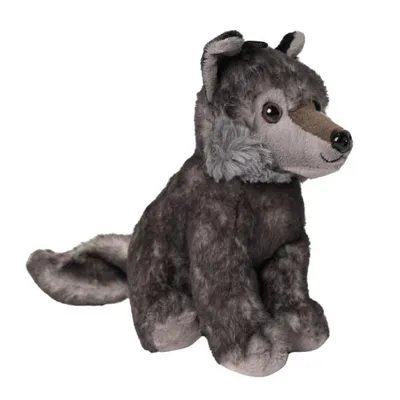 Produktbild von Plüschtier Wolf dunkelgrau Stofftier weich Plüschwolf Kuscheltier Waldtier Geschenk für Kinder