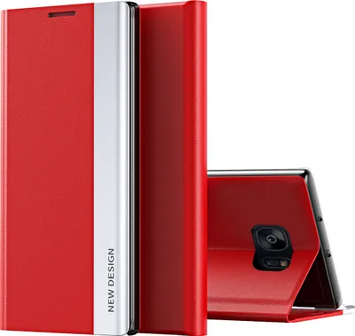 Immagine prodotto di Custodia Galaxy S7 Edge, Custodia magnetica in Finto cuoio con funzione stand per Samsung Galaxy S7 Edge rosso