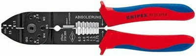 Produktbild von Knipex Crimpzangefür unisolierte Verbinder 0,5-2,5 mm² in 215 mm - 97 21 215 B SB