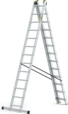 Obrázok produktu pre Drabest | Rebrík - Schodiskový rebrík 3x13 stupňov, skladací rebrík - Nosnosť 150 kg - Hliníkový rebrík, schodiskový rebrík, protišmykové nožičky