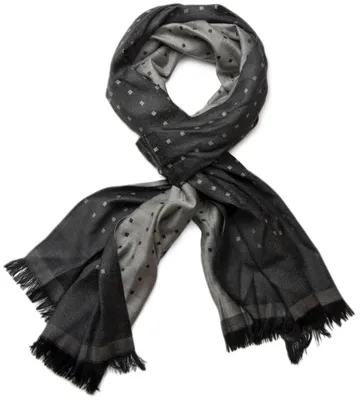 Produktbild von styleBREAKER Uni weicher langer Schal mit Fransen und dezentem Quadrate Muster, Geometrisch gemustert, Tuch 01018051
