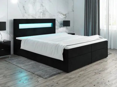 Obrázok produktu pre Čalúnená posteľ s osvetlením LILLIANA 3 - 140x200, čierna