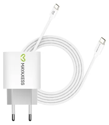Immagine prodotto di Mayaxess, alimentatore da 20 W per Pixel 9 + cavo USB-C da 1 m, bianco