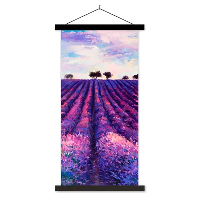 Produktbild von MuchoWow® Textilposter Ölfarbe - Malerei - Blumen 90x180 cm mit schwarzem Rahmen - Dekoration Wohnzimmer
