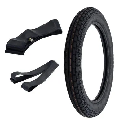 Produktbild von Heidenau K34 Vintage Motorradreifen + Schlauch + Felgenband 3.25-18 52S TT - Block-Rillenprofil