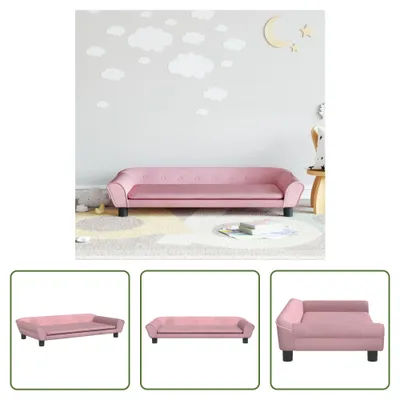 Produktbild von The Living Store Kindersofa Rosa 100x50x26 cm Samt