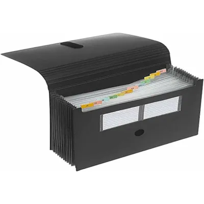 Produktbild von FSY voll ausziehbare Fächertasche, PP, 12er, schwarz, 1 Stück