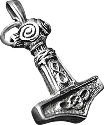 Produktbild von Thors Hammer Schmuck Anhänger Silber Thorhammer 38x22mm mit Bügel