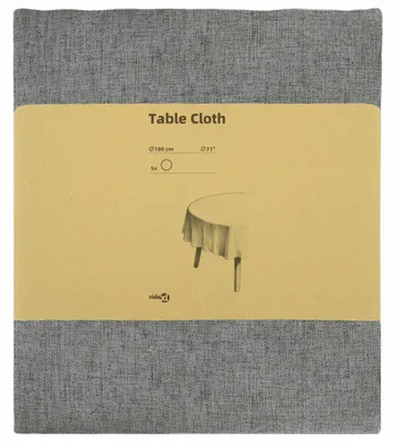 Image de vidaXL, nappe ronde, lot de 5, gris clair, diamètre 180 cm