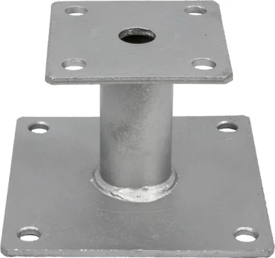 Produktbild von Pfostenträger aufdübelbar 2 Platten 100 & 150 x 5 mm, Höhe: 100 mm