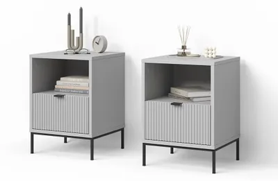 Immagine prodotto di Comodino Livinity Aterno Grigio Set di 2, Model 58901