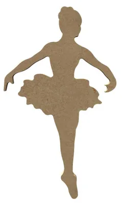 Holz-Tutu-Tänzerin zum Bemalen, 10x17 cm, Naturholz