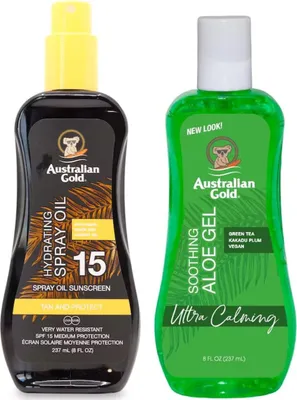 Produktbild von Australian Gold SPF15 Schutzölspray + Aloe After Sun