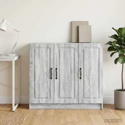 Immagine prodotto di vidaXL Credenza laterale, Sonoma grigio, 89 x 34,5 x 77 cm, realizzata in legno composito