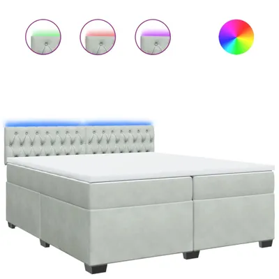 Produktbild von vidaXL Boxspringbett mit Matratze Hellgrau 200x200 cm Samt