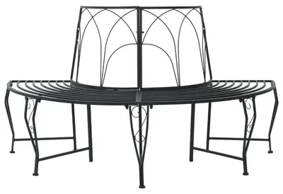 Obrázek produktu pro vidaXL Lavička ve tvaru stromu, 4 místa k sezení, 160 x 80 x 89 cm, ocel, černá