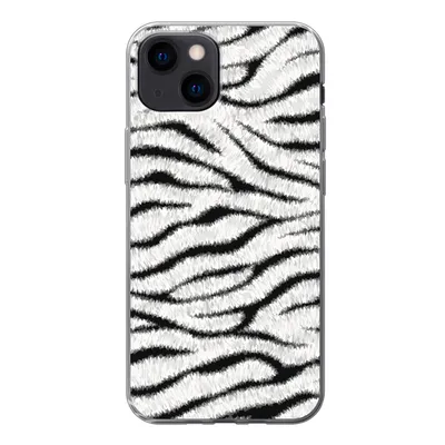 Produktbild von MuchoWow® Handyhülle Schutzhülle Hülle für iPhone 13 mini Tiermuster - Zebra - Weiß Silikon Softcase Handy Hülle - Softcase