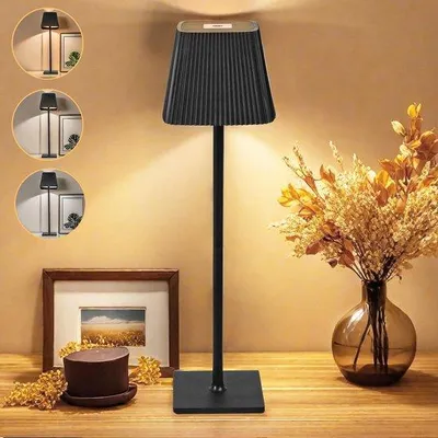 Zdjęcie produktu dla Lampa stołowa LED z akumulatorem – 4800 mAh – lampa stołowa – bezprzewodowa – czarna – LED – lampa stołowa – z możliwością ładowania – ciepła biel (2700 K – 6500 K) – IP54 Touch – lampa stołowa – do użytku wewnątrz i na zewnątrz