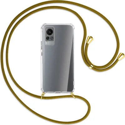 Produktbild von Handykette Backcover-Schutzhülle mit Band (Metall goldfarben) für vivo X60 - khaki