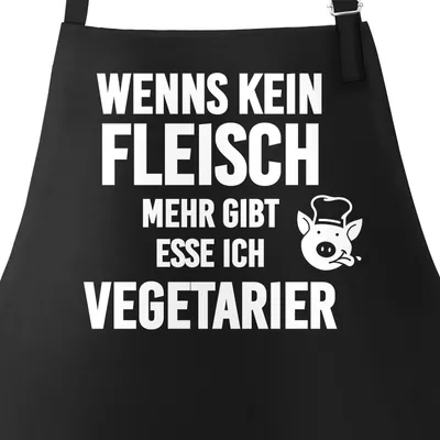 Produktbild von Wenn es kein Fleisch mehr gibt esse ich Vegetarier Grill-Schürze mit Spruch Moonworks® schwarz unisize